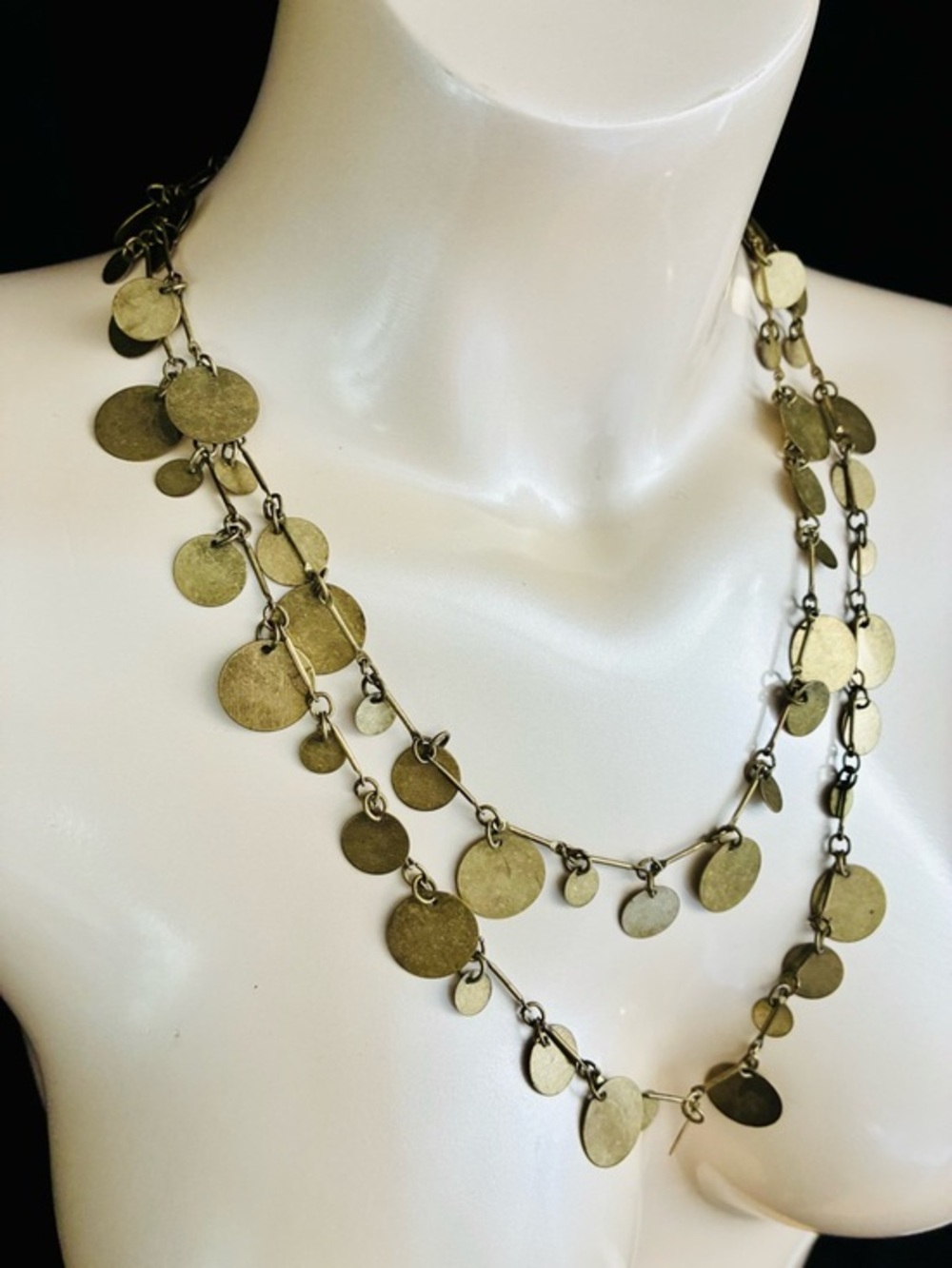Layered Gold Disc Coin Charm Necklace - Women Jewelry Lightweight Festival Chic